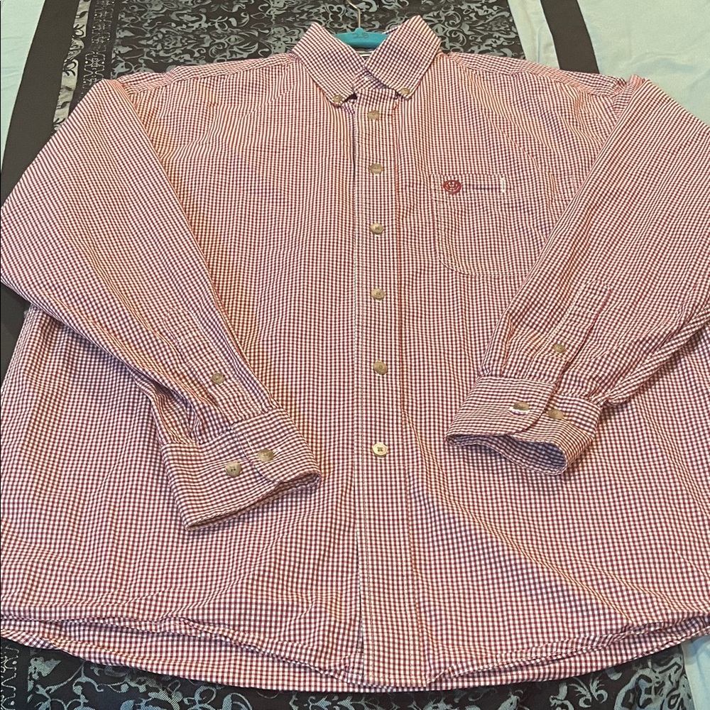 Classic Red Gingham Button-Down Shirt - image 1